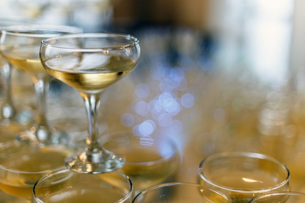 Glasses of champagne