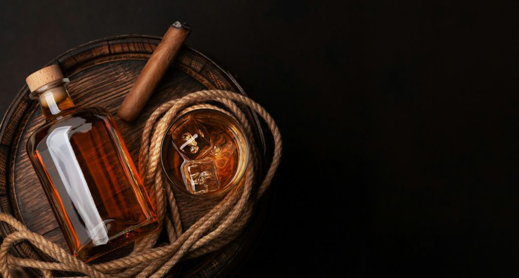 Bottle with rum
